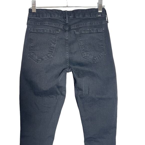 MOTHER Looker Ankle Fray Skinny Jeans SIZE 25 Guilty as Sin Black Denim - Picture 10 of 13